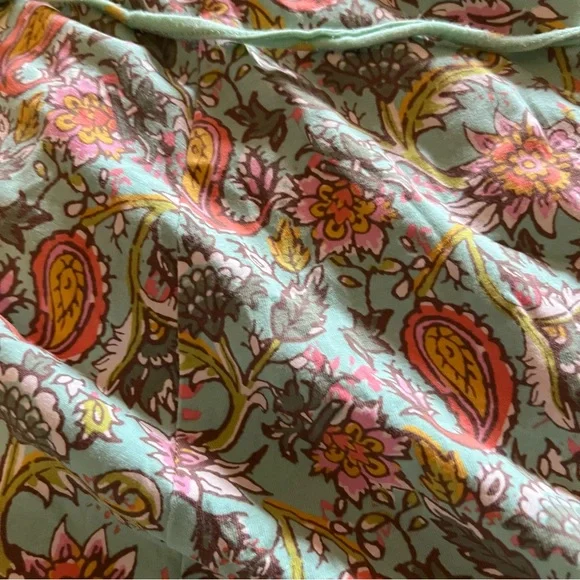 Matilda Jane Mint Green Ruffled edge floral & Paisley print wrap dress. - Picture 5 of 10